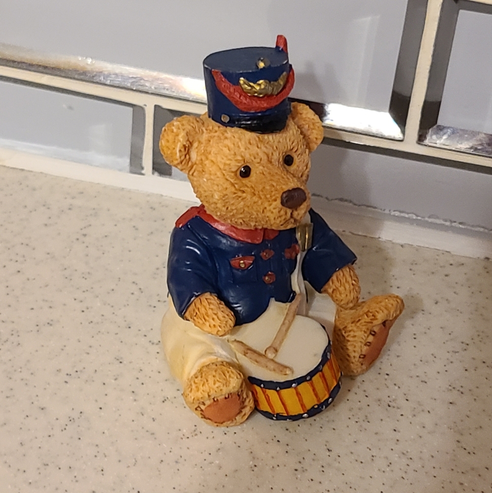 Little drummer bear figurine